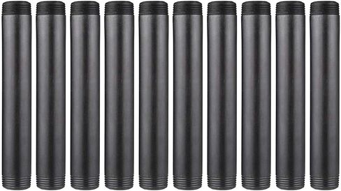 10 Pack 1 Inches x 10 Inches Black Malleable Steel Nipples Fitting, DIY Steampunk Industrial Vintage Style. in Saudi Arabia