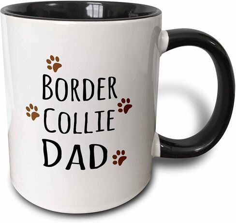 كوب 3dRose Border Collie Dog Dad، 11 أونصة، أسود in Saudi Arabia