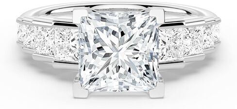 MSBLUE Moissanite Engagement Ring for Women, Staircase Princess Cut, Wedding Promise Ring in Saudi Arabia
