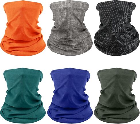 Neck Gaiter for Men Women, 6 Pack Face Mask Breathable Face Cover for Sun UV Protection Bandana Scarf Cycling Running in Kuwait