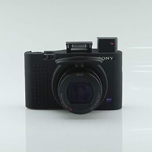 علبة السيليكون Kinokoo لـ Sony DSC-RX100M2/M3/M4/M5/M6 DSC-RX100 RX100 II/RX100 III/RX100 IV/RX100 V/RX100 VI غطاء مطاط وقائي (أسود) in Saudi Arabia