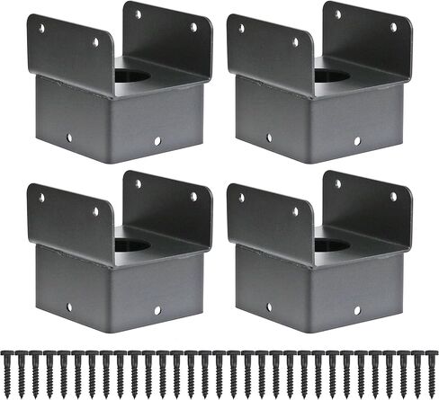 موصل مرساة ما بعد 6 × 6 (4 حزمة) ، فولاذ مقاوم للصدأ قبعات التعادل ل 6 × 6 و 4 × 6 من الخشب ، موصل مرساة الشعاع ، ما بعد القوس الأساسي لدعم عوارض الخشب ، الأسود in Kuwait