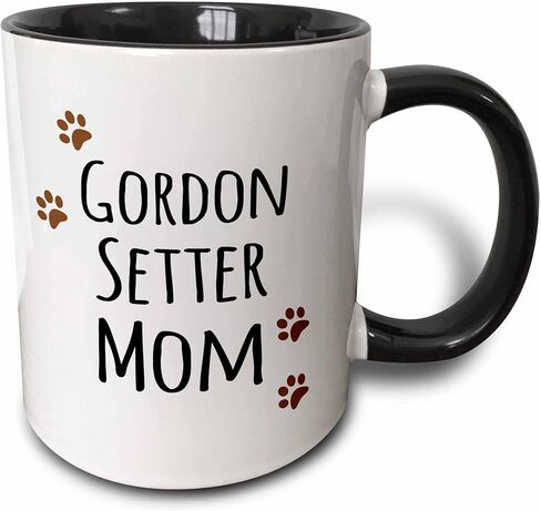 كوب 3dRose Gordon Setter Dog Mom، 11 أونصة، أسود in Saudi Arabia