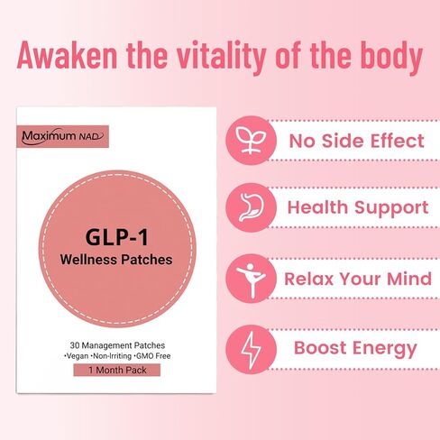 GLP-1 Wellness Patches - 30 Count, Natural Ingredients, Health Support & Physical Management, Vegetarian Friendly, Non-irritating and Easy to Remove in Kuwait