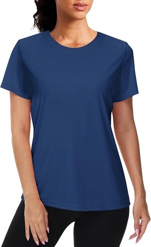 NEYOUQE Womens Short Sleeve Tee Shirts UPF 50+ Outdoor Sun Protection Quick Dry Athletic Running Workout Rash Guard Tops in Kuwait