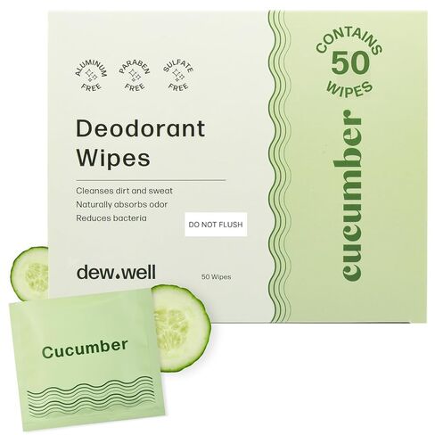 Deodorant Wipes - A Fresh Start When You’re On the Go - Aluminum, Paraben, and Sulfate Free - Rose Scent - 50 Individually Wrapped Wipes in Saudi Arabia