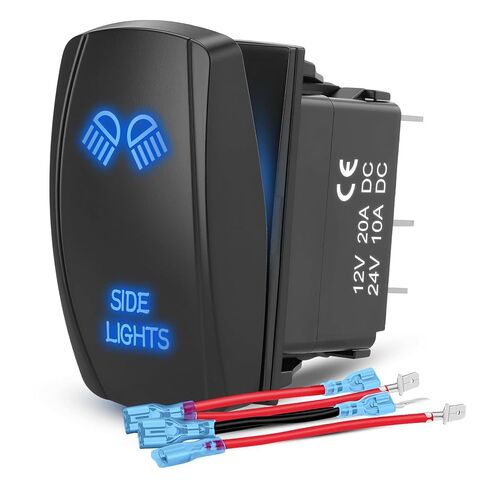 مفتاح Rocker Nav/ANC ، ON OFF على دبابيس DPDT 7 ، 20A 12V 10A 24V DC ، مفتاح إضاءة مرساة الملاحة ، مع الأسلاك الطائر لأسفل سفينة قارب البحرية على طراز ARB CARLING NARVA ، الأزرق in Saudi Arabia