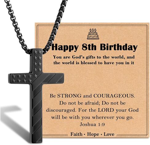 Tarsus Happy 8-16 Year Old Boy Birthday Gifts, Cross Necklace Gifts for Son Grandson Nephew Boys in Saudi Arabia