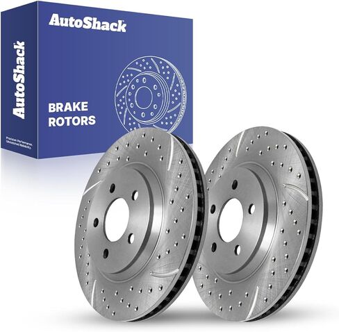 Autoshack Black Hat محفورة ودوارات فرامل محفوفة بالفرامل ، فورد موستانج 3.7L 4.6L V6 V8 RWD PR64136LR in Saudi Arabia