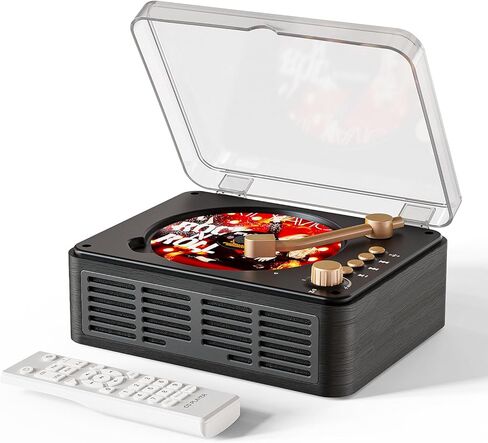 CD Player Bluetooth, Nostalgic Retro Wood Music Player, Built-in Speakers-Bass Boost/Bluetooth Transmitter, FM Radio for Home/Wired&Remote Control-Walnut Brown in Saudi Arabia