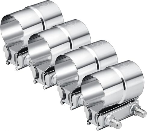EVIL ENERGY 3'' Exhaust Clamp,Lap Joint Band Clamp Stainless Steel for Pipes,Mufflers,Catalytic Converters (4Pcs, 3.0 inch) in Saudi Arabia
