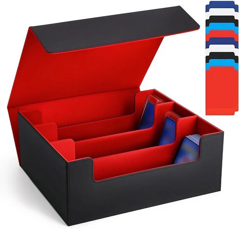 Card Storage Box For Trading Cards,1800+ MTG Deck Box With 10 Dividers,6 Stoppers,4 Supporters,Leather Magnetic Closure Card Boxes Fits For Magnetic Cards Holder,Toploaders,YuGiOh,TCG in Saudi Arabia