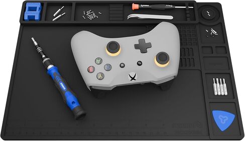 حصيرة لحام من السيليكون من STREBITO، وسادة لحام مقاومة للحرارة 932 درجة فهرنهايت، حصيرة عمل مغناطيسية من السيليكون لإصلاح اللحام، الكمبيوتر، الكمبيوتر المحمول، الهاتف الخلوي، RC، ساعة، مسدس، مقاس 17.7 بوصة × 11.8 بوصة in Kuwait