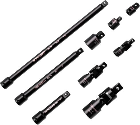 Impact Universal Joint Socket Swivel Set 3Pcs， 1/4", 3/8", 1/2" Drive，Cr-Mo black impact Steel Universal Joint Adapter Set(3PCS) in Saudi Arabia
