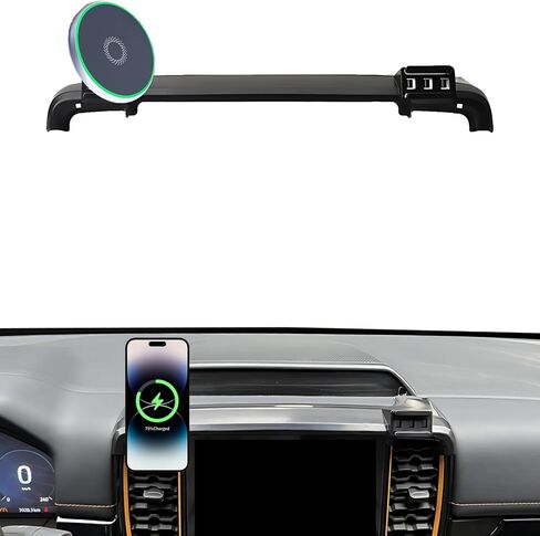 Car Phone Holder for 2021-2025 Ford Mustang Mach-E Accessories Apply to 15.5 Inch Touch Screen 15W Fast Wireless Charger Screen Fixed Clip Cell Phone Mount Hands-Free 360 Degree Rotation in Saudi Arabia