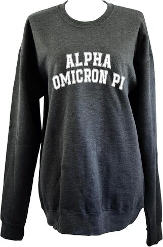 Sorority Shop Alpha Omicron Pi Sweatshirt - Fleece Crewneck Sweatshirt, With Varsity Greek Letters Design in Saudi Arabia