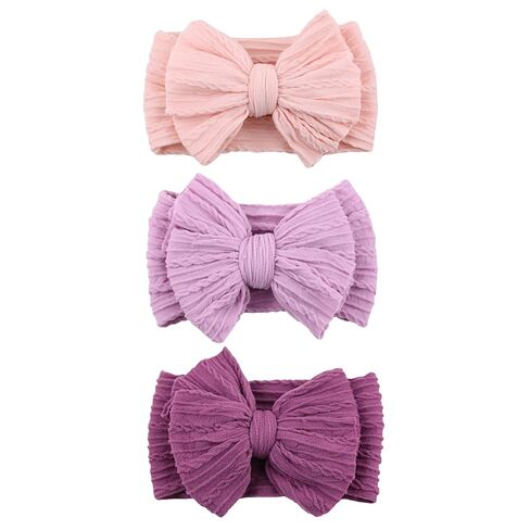 8Pcs Baby Girls Headbands Hair Bows Handmade Soft Stretchy Nylon Hair Band With Bows Hair Accessories for Newborn Baby Girls Toddler Kids in Saudi Arabia