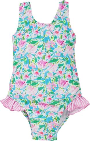 Girls' UPF 50+ Delaney Hip Ruffle Swimsuit, Mermaid Friends in Saudi Arabia