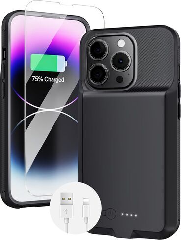 حافظة بطارية ZENEE لهاتف iPhone 13/13 Pro/14/14 Pro، غطاء شاحن محمول ممتد بقدرة 7000 مللي أمبير في الساعة 2024 متوافق مع حافظة شحن لهاتف iPhone 13/13 Pro/14/14 Pro /(6.1 بوصة)-رمادي in Saudi Arabia