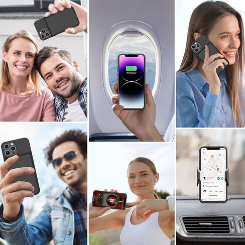 حافظة بطارية ZENEE لهاتف iPhone 13/13 Pro/14/14 Pro، غطاء شاحن محمول ممتد بقدرة 7000 مللي أمبير في الساعة 2024 متوافق مع حافظة شحن لهاتف iPhone 13/13 Pro/14/14 Pro /(6.1 بوصة)-رمادي in Saudi Arabia