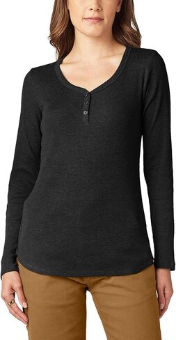 Dickies Womens Long-Butte 3-Button Henley Shirt in Kuwait