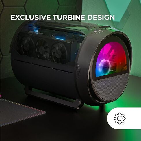 MC-XPS, Ultra Compact MicroATX Case, Tempered Glass + Mesh Panels, FRGB 120 mm Fan, Mesh Cooling Technology, Dual PSU Support for ATX and SFX, Mini-Tower PC USB-C, White in Kuwait