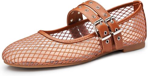 Trary Mary Jane Shoes Flats Square Toe Flats للنساء الباليه الباليه شقة ماري جين شقق مع حزام مشبك مريح على أحذية غير رسمية in Saudi Arabia