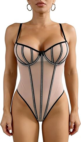podysuits المرأة الداخلية واحدة قطعة واحدة babydoll teddy الشبكات الشبكية مثيرة للنساء للنساء in Saudi Arabia
