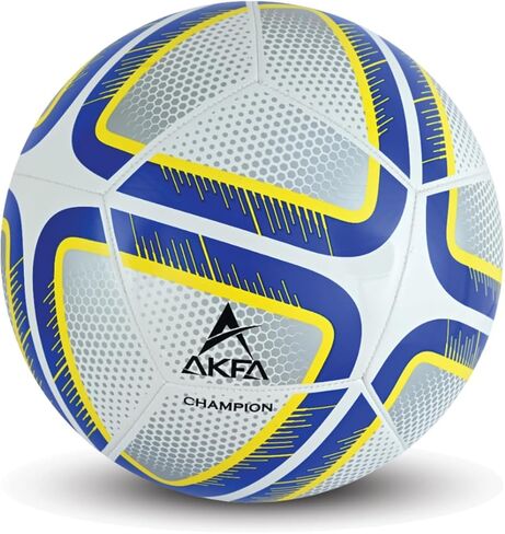 AKFA Champion Soccer Ball Size 5 – Match & Training Use | Premium TPU, SR Butyl Bladder, Weather-Resistant, Durable Grip – Blue/Yellow in Saudi Arabia