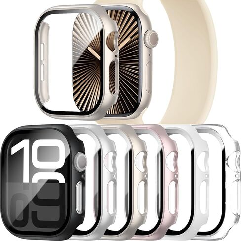 6 Pack Case with Apple Watch Screen Protector Series SE3/SE2/SE/6/5/4 44mm in Saudi Arabia