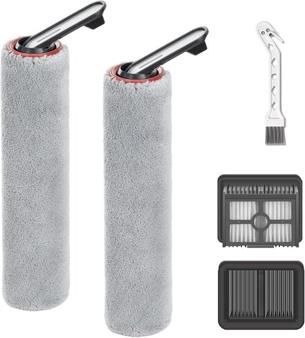 H12 Pro Replacement Brush Rollers and HEPA Filter Kits Compatible with Dreame H12 Pro, H12 Dual, G10 Pro Cordless Wet and Dry Vacuum Cleaner Replacement Parts Accessories, 2 Brush Rollers & 2 Filters in Kuwait