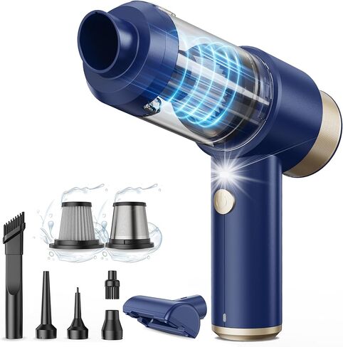 Cordless Handheld Vacuum with 12000Pa High Power Suction, 3-in-1 Air Duster & Air Blower & Pump Hand Held Vacuum, Mini Car Vacuum Cleaner for Household Chores, Flooring, Carpet, Car in Saudi Arabia
