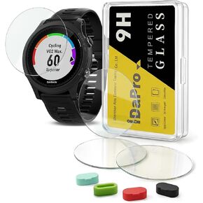 [4 عبوات] واقي شاشة لساعة الجري Garmin Forerunner 935 + مقابس سيليكون مضادة للغبار، زجاج مقسى مضاد للخدش وخالي من الفقاعات in Kuwait