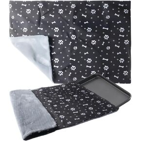 Klmnop قابلة للغسل قفص القفص غطاء المقلاة ، جانب بارد قابل للانعكاس وبطانة سرير الكلب الجانبي الدافئ لثلاث 36 بوصة قفص الحيوانات الأليفة ، غطاء عموم فقط (رمادي) in Kuwait