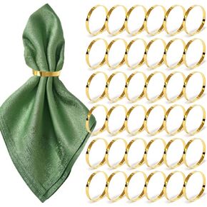 100Pcs Gold Disposable Imitation Pearl Napkin Rings, Exquisite White Gold Beaded Napkin Rings for Wedding Party Table Decoration and Daily Use in Kuwait