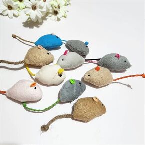 ألعاب الفئران القطنية الفخمة مع جرس - ألعاب قططية للقطط التفاعلية للقطط الداخلية ، وتخفيف الإجهاد المتينة الصديقة للبيئة المضغ المضغ （CAMEL+ CHESTNUT COLL） in Kuwait