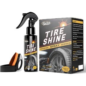 Tire Shine Spray,Durable Wet Tire Dressing,No Sling/Non-Greasy for Black Tire/Wheel, Long Lasting UV Protection for Car, Truck & SUV Easy to Apply（16OZ） in Kuwait