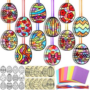 Amsoingspark 36 Set 4th of July Suncatcher Paper Crafts Kit Diy Diy Day Independence Effect Effect Paper Paper Hanging Suncatchers Decor in Kuwait