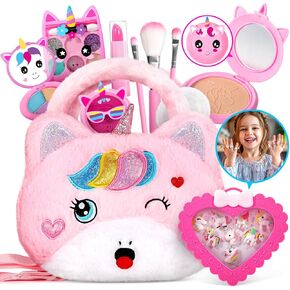 ULOVEME Kids Real Makeup Kit for Girls - Non Toxic, Washable Make Up Toy - Umicorn Toys Gift for 3 4 5 6 7 8 Years Old Girls Vanity Set in Kuwait