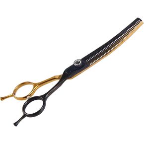 7 Inch Thinner Dog Grooming Blending Shear Pet Trimming Texturizing Kit,Ergonomic Pet Grooming Thinner Blender Shears Black&Gold with Protective Storage Case in Kuwait