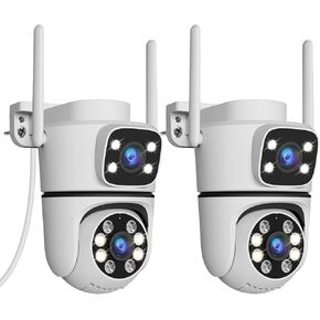 WEILAILIFE 【وصلة صوت ثنائية الاتجاه وعدسة مزدوجة】 كاميرا أمان PTZ لاسلكية خارجية 2K 4MP، عرض 360 درجة، كاميرات أمان منزلية WiFi 2.4/5 جيجا هرتز مع تخزين SD/سحابي. in Kuwait