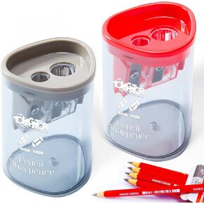 Pencil Sharpener - Dual Hole Premium Quality Shailing لأقلام الرصاص ذات الألوان الكبير والمكياج - محمولة القلم الرصاص للأطفال والفنانين والمكاتب (تناسب أقلام أقل من 8-12 مم ، حزمة 02) in Kuwait