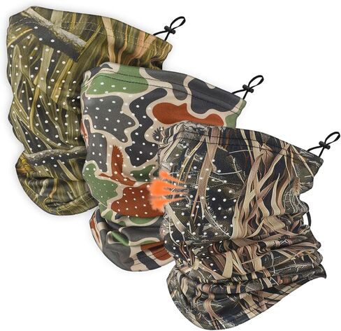 3 Pcs Breathable Camo Balaclava Flannel Hunting Face Mask Adjustable Neck Warmer for Cold Weather Camo Windproof Ski Face Mask Winter Accessories for Men Cold Weather Hunting in Kuwait