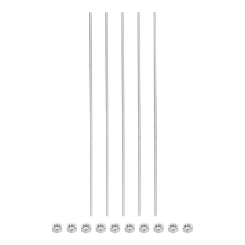 MECCANIXITY 5Pack M3 x 200mm Fully Threaded Rod with 10 Pack Hex Nuts, 1.25mm Thread Pitch 304 Stainless Steel Right Hand Threaded Rods Bar Studs in Saudi Arabia