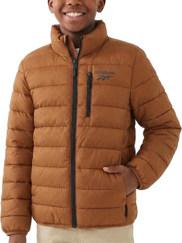 Reebok Boys Puffer Jacket - Midweight Quilted Insulated Winter Coat - Water and Wind Resistant Winter Jacket for Boys in Saudi Arabia