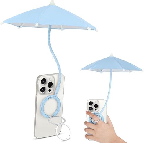Magnetic Phone Umbrella Stand for Sun, Outdoor Sun Shade Shield for Phone with Flexible Angle & Ring Stand,Umbrella for iPhone 15 14 13 12 Pro Max Plus mini,Fits Magnetic Case & All Phones Anti-Glare in Saudi Arabia
