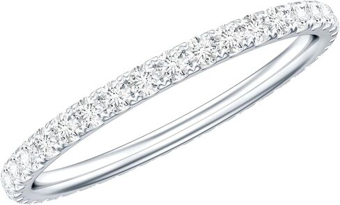 Certified Moissanite Full Eternity Ring, D-VS1 Quality, Diamond Moissanite Wedding Anniversary Ring - With Jewelry Box in Saudi Arabia