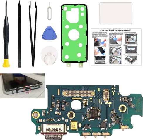 مجموعة استبدال منافذ الشحن متوافقة مع إصدار Galaxy Note 10 الأمريكي، وGalaxy Note 10 SM-N970U، وSM-N970U1، وSM-N970W، وموصل USB-C، مع دليل التعليمات، ومجموعة الأدوات in Kuwait
