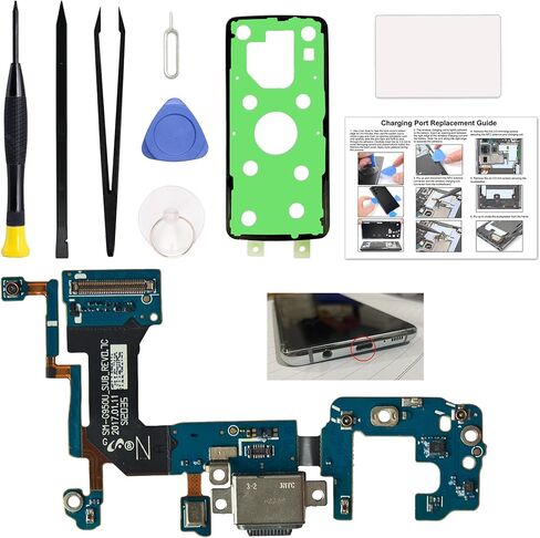 مجموعة استبدال منافذ الشحن متوافقة مع إصدار Galaxy Note 10 الأمريكي، وGalaxy Note 10 SM-N970U، وSM-N970U1، وSM-N970W، وموصل USB-C، مع دليل التعليمات، ومجموعة الأدوات in Kuwait
