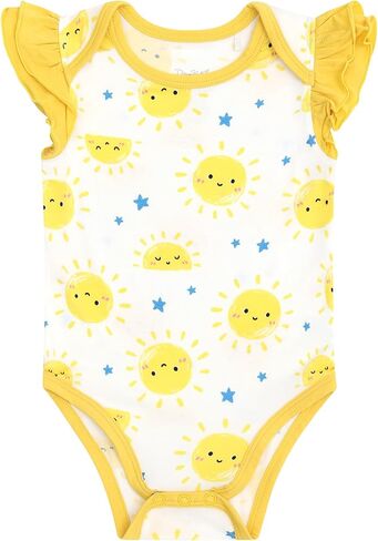 بدلة قطعة واحدة للفتيات الصغيرات بأكمام مكشكشة، ملابس صيفية من قطعة واحدة للرضع، فسكوز مصنوع من الخيزران in Kuwait